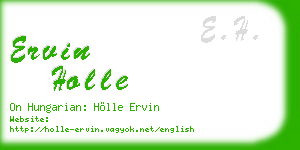 ervin holle business card